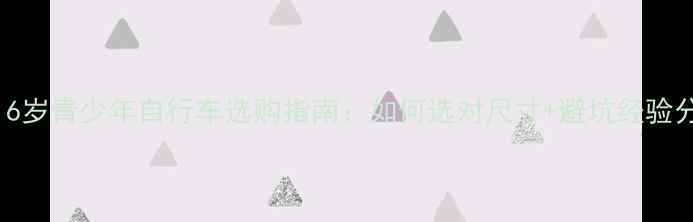 12-16岁青少年自行车选购指南如何选对尺寸避坑经验分享