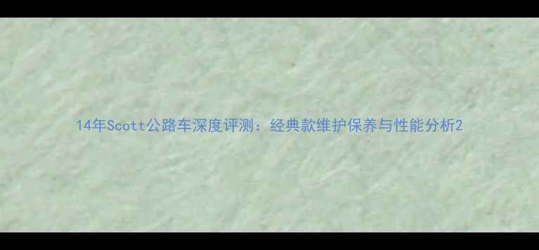 14年Scott公路车深度评测经典款维护保养与性能分析