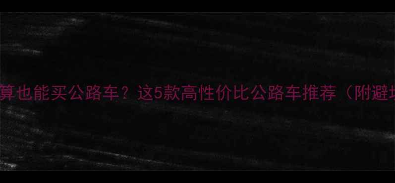 2000元预算也能买公路车这5款高性价比公路车推荐附避坑指南