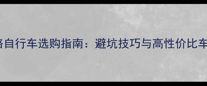 20速公路自行车选购指南避坑技巧与高性价比车型推荐