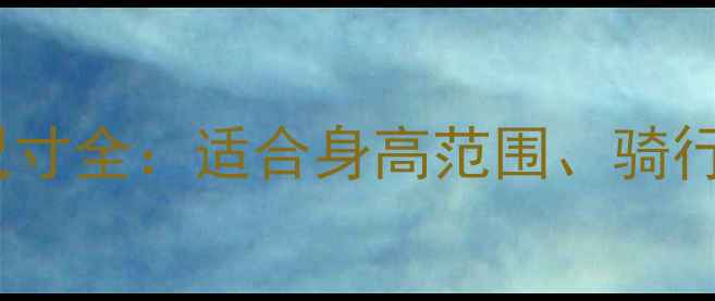 24寸变速自行车尺寸全适合身高范围骑行姿势及选购指南