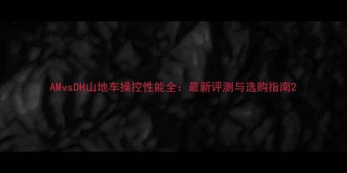 AMvsDH山地车操控性能全最新评测与选购指南