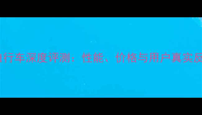 Aidy自行车深度评测性能价格与用户真实反馈全