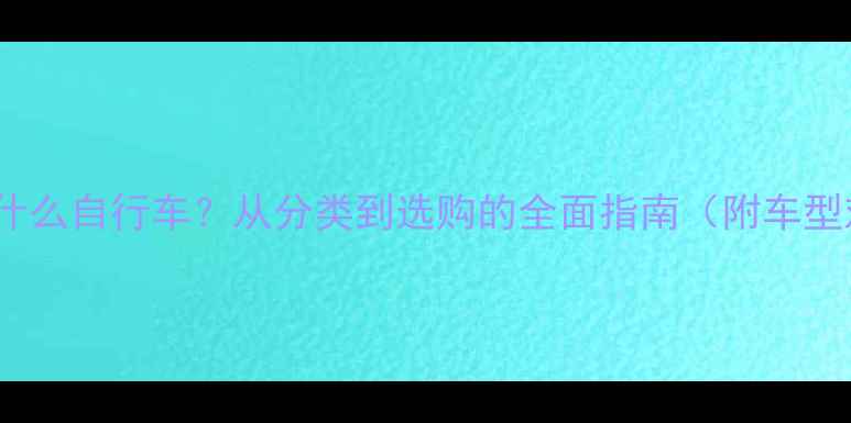 Bike是什么自行车从分类到选购的全面指南附车型对比
