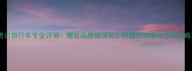 瑞典进口自行车专业评测哪些品牌值得买附避坑指南和选购攻略