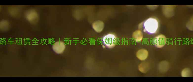 上海公路车租赁全攻略新手必看保姆级指南高颜值骑行路线推荐