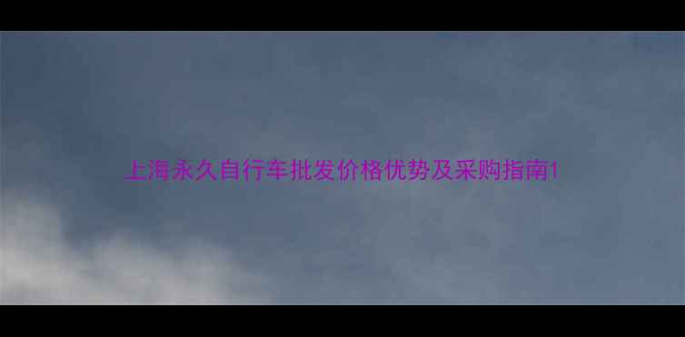 上海永久自行车批发价格优势及采购指南