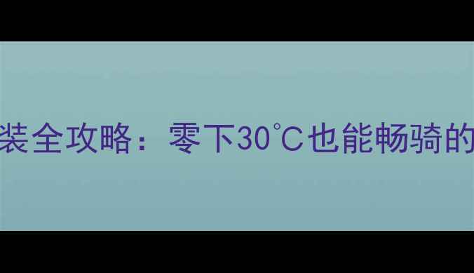 东北自行车改装全攻略零下30也能畅骑的冬季硬核指南