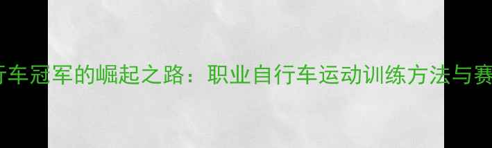 中国自行车冠军的崛起之路职业自行车运动训练方法与赛事策略