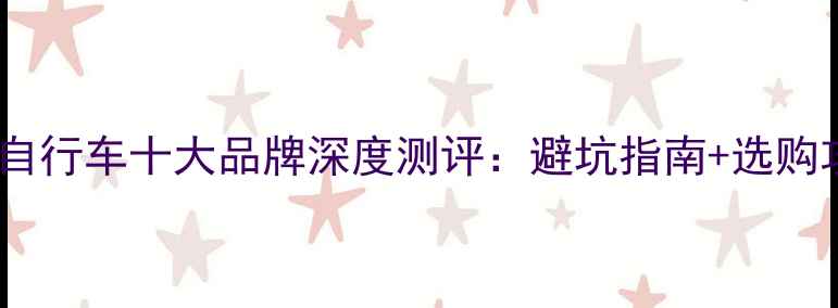 中国自行车十大品牌深度测评避坑指南选购攻略