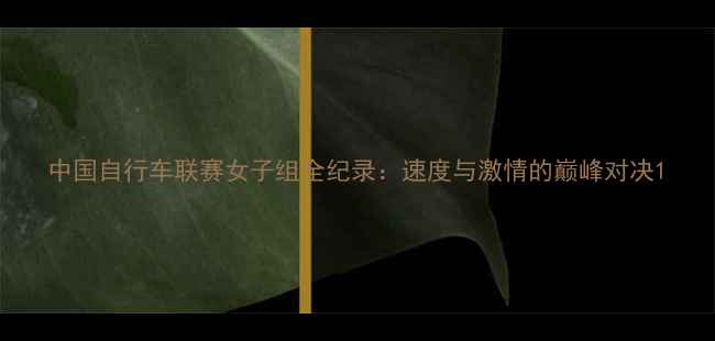 中国自行车联赛女子组全纪录速度与激情的巅峰对决