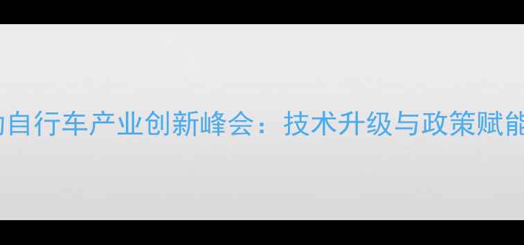 中国杭州电动自行车产业创新峰会技术升级与政策赋能下的行业新机遇