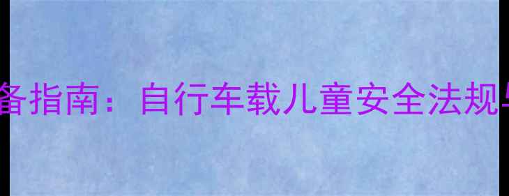 亲子骑行必备指南自行车载儿童安全法规与正确方法