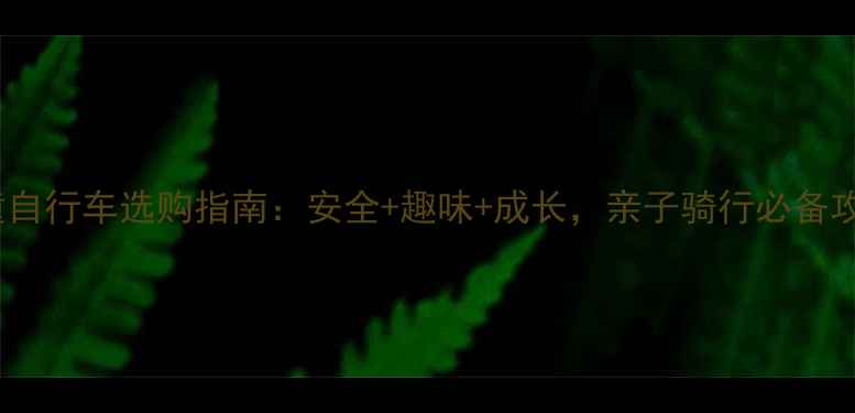 儿童自行车选购指南安全趣味成长亲子骑行必备攻略