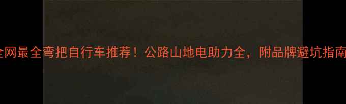 全网最全弯把自行车推荐公路山地电助力全附品牌避坑指南