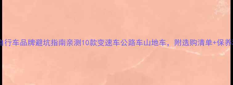 公跑自行车品牌避坑指南亲测10款变速车公路车山地车附选购清单保养秘籍