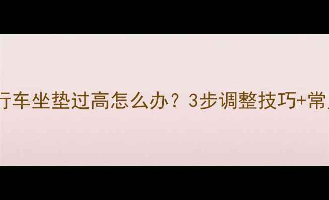公路自行车坐垫过高怎么办3步调整技巧常见误区