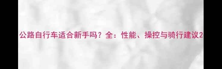 公路自行车适合新手吗全性能操控与骑行建议