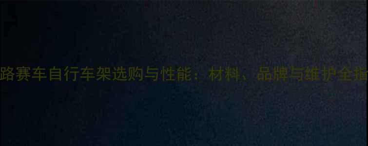 公路赛车自行车架选购与性能材料品牌与维护全指南
