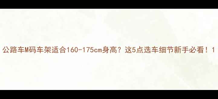 公路车M码车架适合160-175cm身高这5点选车细节新手必看