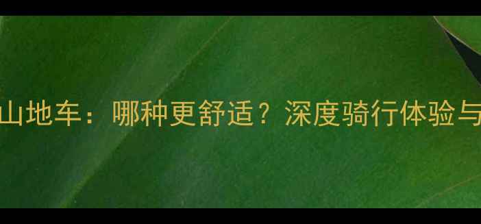 公路车VS山地车哪种更舒适深度骑行体验与适用场景