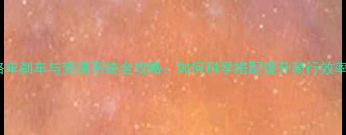 公路车刹车与变速系统全攻略如何科学搭配提升骑行效率