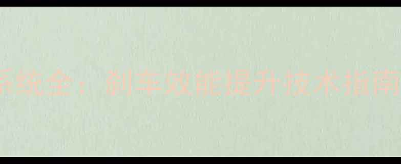 公路车刹车系统全刹车效能提升技术指南与选购攻略