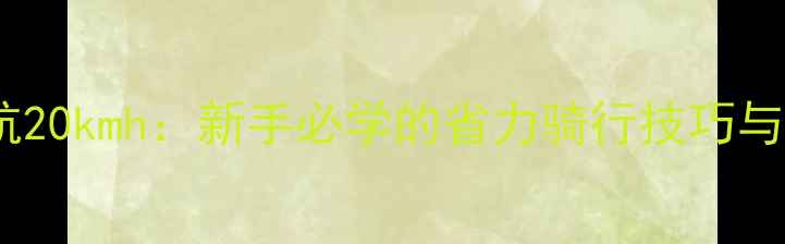 公路车巡航20kmh新手必学的省力骑行技巧与装备推荐