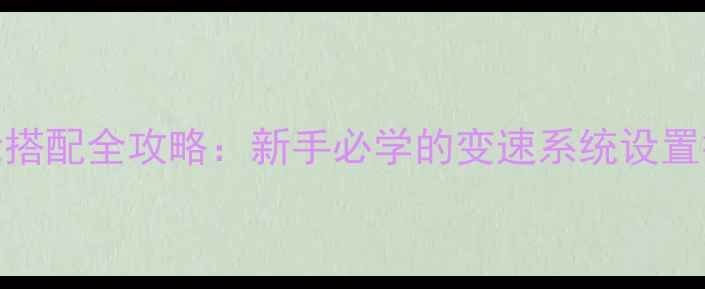 公路车平路骑行齿轮搭配全攻略新手必学的变速系统设置技巧与省力骑行策略