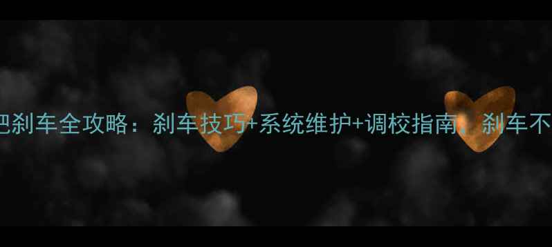 公路车弯把刹车全攻略刹车技巧系统维护调校指南刹车不灵必看