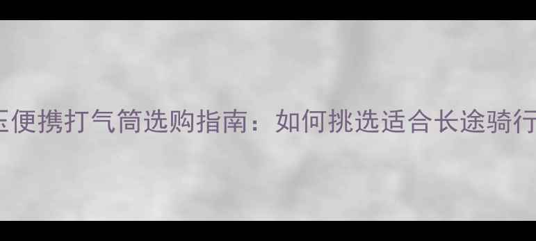 公路车必备高压便携打气筒选购指南如何挑选适合长途骑行的高性能装备