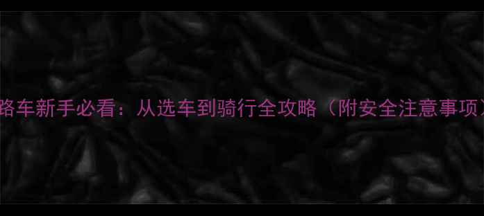 公路车新手必看从选车到骑行全攻略附安全注意事项