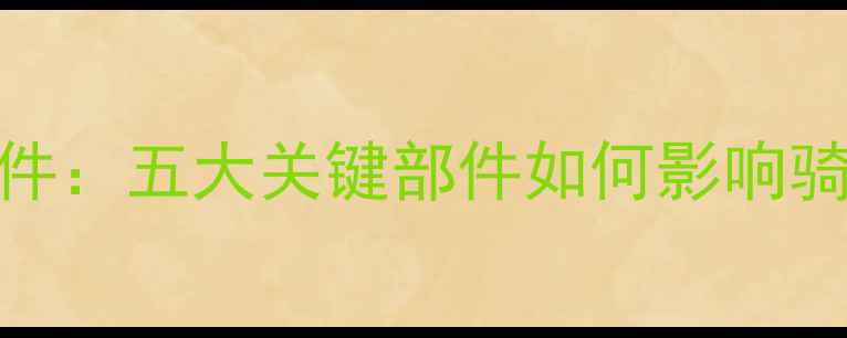 公路车核心部件五大关键部件如何影响骑行表现与安全