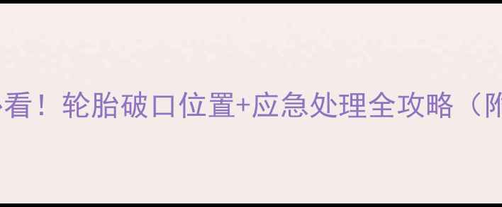 公路车爆胎必看轮胎破口位置应急处理全攻略附实拍图解