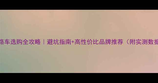 公路车选购全攻略避坑指南高性价比品牌推荐附实测数据