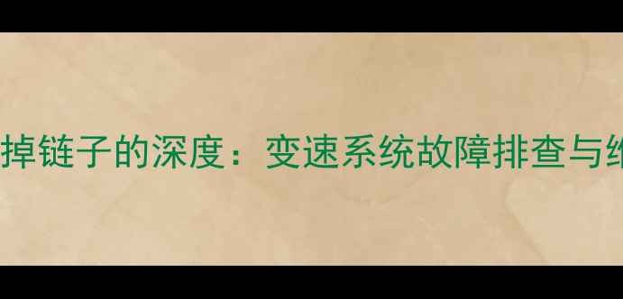 公路车颠簸掉链子的深度变速系统故障排查与维护全攻略