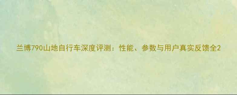 兰博790山地自行车深度评测性能参数与用户真实反馈全