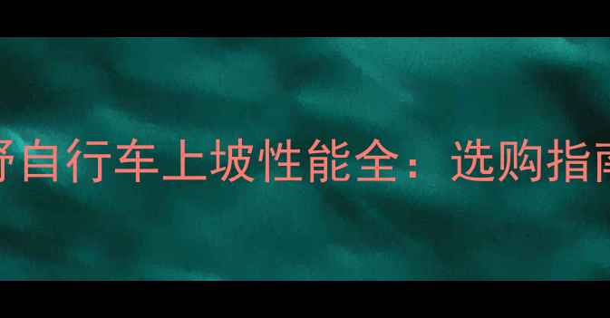 十大顶级越野自行车上坡性能全选购指南与技巧攻略