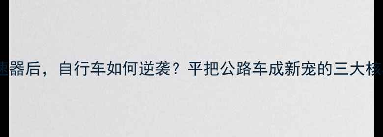 取消变速器后自行车如何逆袭平把公路车成新宠的三大核心优势