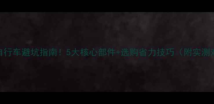变速自行车避坑指南5大核心部件选购省力技巧附实测对比