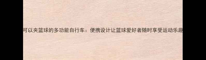 可以夹篮球的多功能自行车便携设计让篮球爱好者随时享受运动乐趣