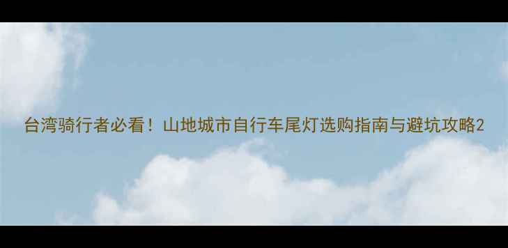 台湾骑行者必看山地城市自行车尾灯选购指南与避坑攻略
