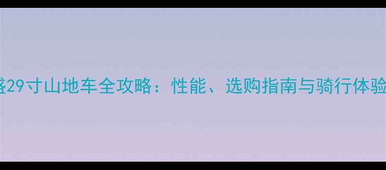 喜德盛29寸山地车全攻略性能选购指南与骑行体验分享