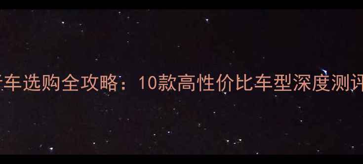 国产自行车选购全攻略10款高性价比车型深度测评与品牌