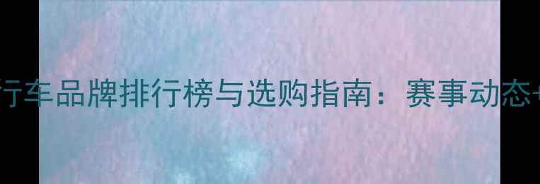 国内公路自行车品牌排行榜与选购指南赛事动态专业保养全