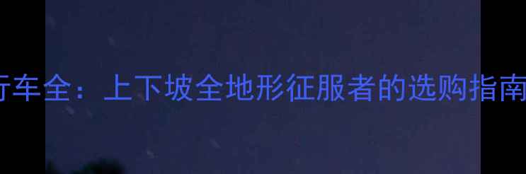 垂直踩踏自行车全上下坡全地形征服者的选购指南与骑行技巧