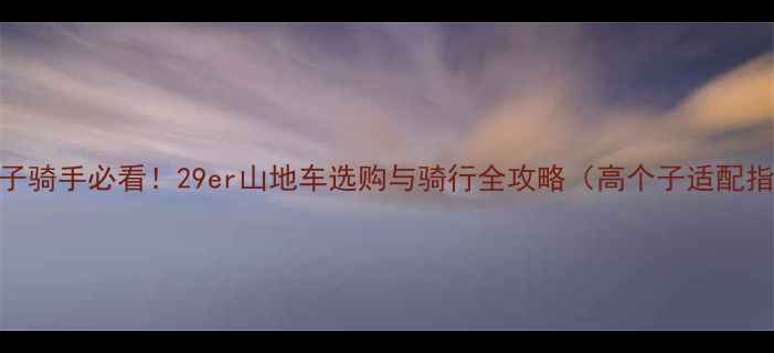 大个子骑手必看29er山地车选购与骑行全攻略高个子适配指南