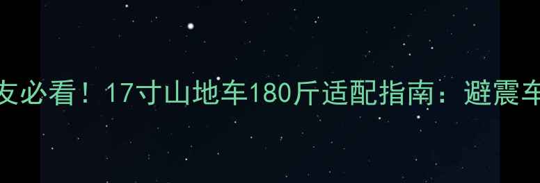 大体重骑友必看17寸山地车180斤适配指南避震车架轮胎全