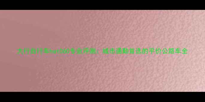 大行自行车hat060专业评测城市通勤首选的平价公路车全