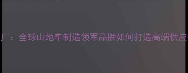 天津山地自行车厂全球山地车制造领军品牌如何打造高端供应链与环保工艺